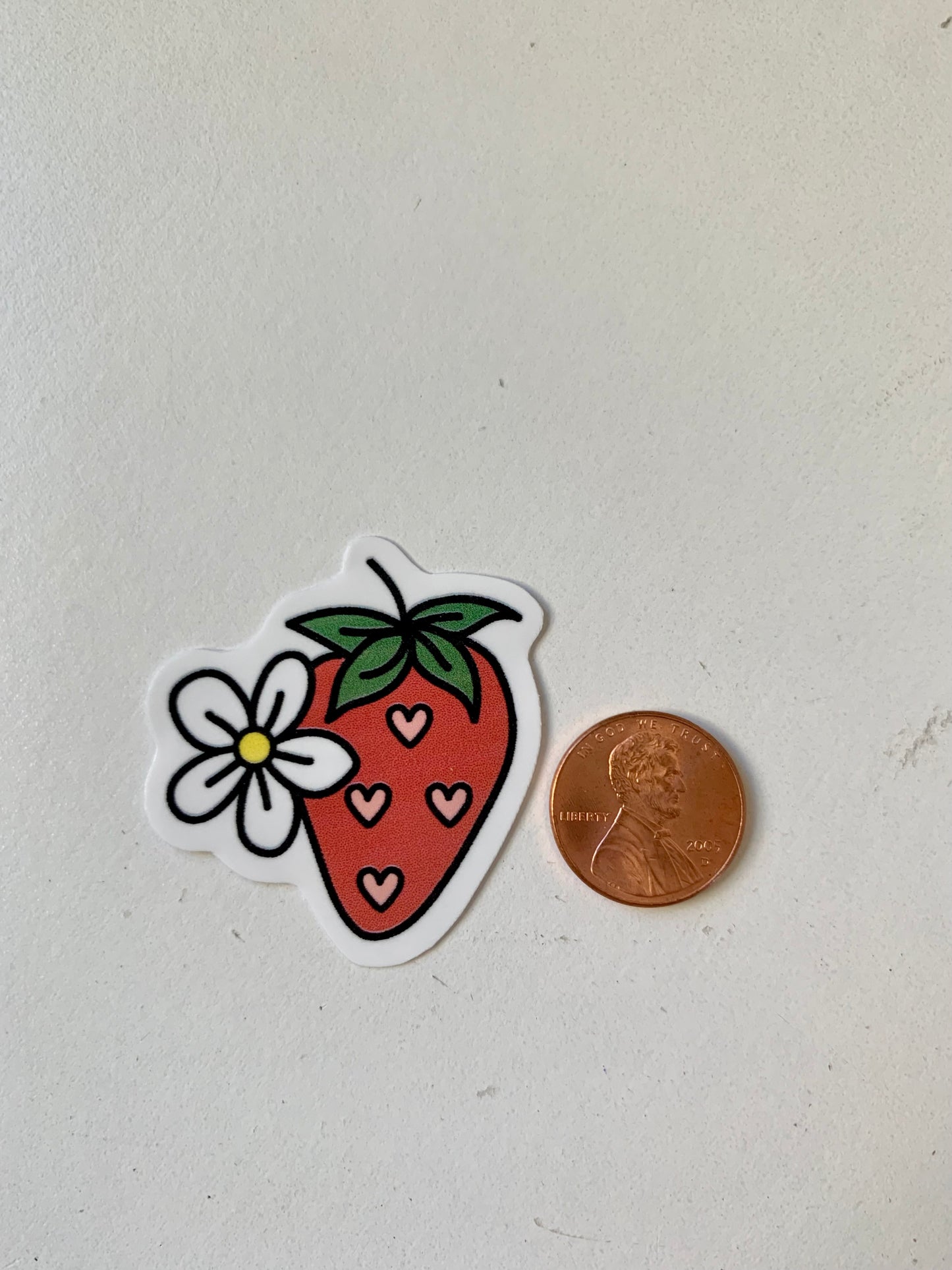 Daisy and Strawberry Hearts Sticker