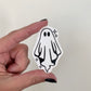 Sparkly Sheet Ghost Sticker, Black and White Goth Art, Spooky Season, Dark Horror, Vinyl Waterproof Small Sticker