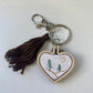 Heart Hand Embroidered Keychain with Tassel