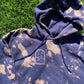 Double Arch Starry Mountain Hand Embroidery Tie Dye Dark Blue Fleece Long Sleeve Hoodie