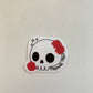 Memento Mori Sparkly Skull with Roses Sticker, Black, White, Red Goth Art, Spooky Season, Dark Horror, Vinyl Waterproof Small Sticker