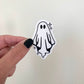 Sparkly Sheet Ghost Sticker, Black and White Goth Art, Spooky Season, Dark Horror, Vinyl Waterproof Small Sticker