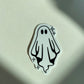 Sparkly Sheet Ghost Sticker, Black and White Goth Art, Spooky Season, Dark Horror, Vinyl Waterproof Small Sticker