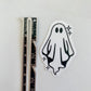 Sparkly Sheet Ghost Sticker, Black and White Goth Art, Spooky Season, Dark Horror, Vinyl Waterproof Small Sticker