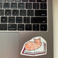 Cat on Book Sticker • Glossy Waterproof Vinyl Decal