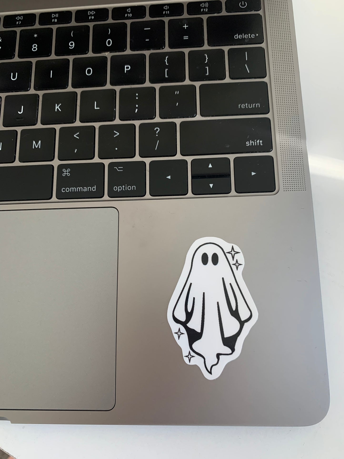 Sparkly Sheet Ghost Sticker, Black and White Goth Art, Spooky Season, Dark Horror, Vinyl Waterproof Small Sticker