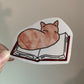 Cat on Book Sticker • Glossy Waterproof Vinyl Decal