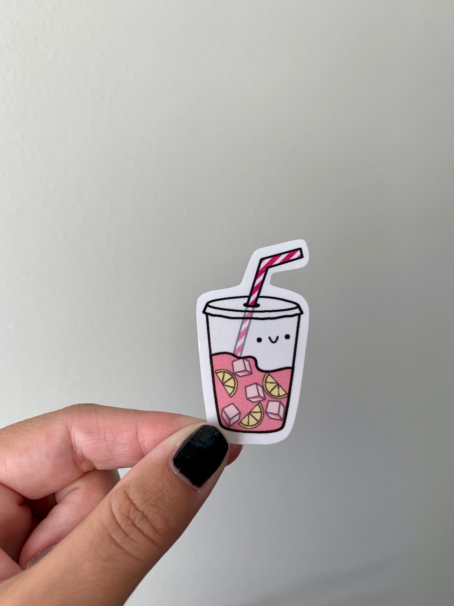 Kawaii Happy Smiling Pink Lemonade Sticker