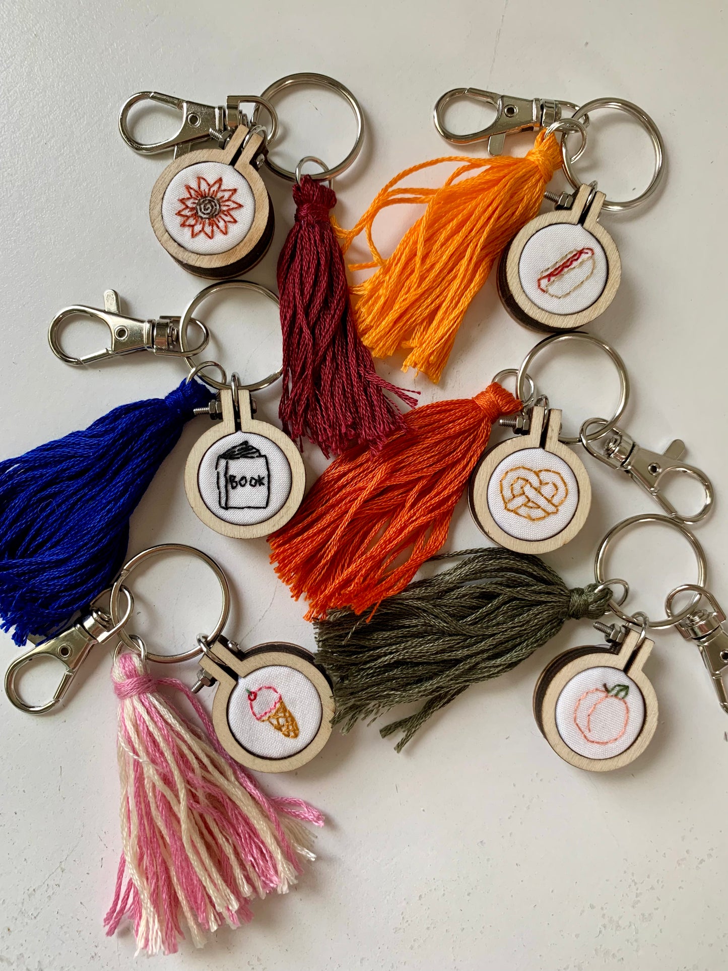 Hand Embroidered Keychain with Tassel