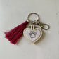 Heart Hand Embroidered Keychain with Tassel