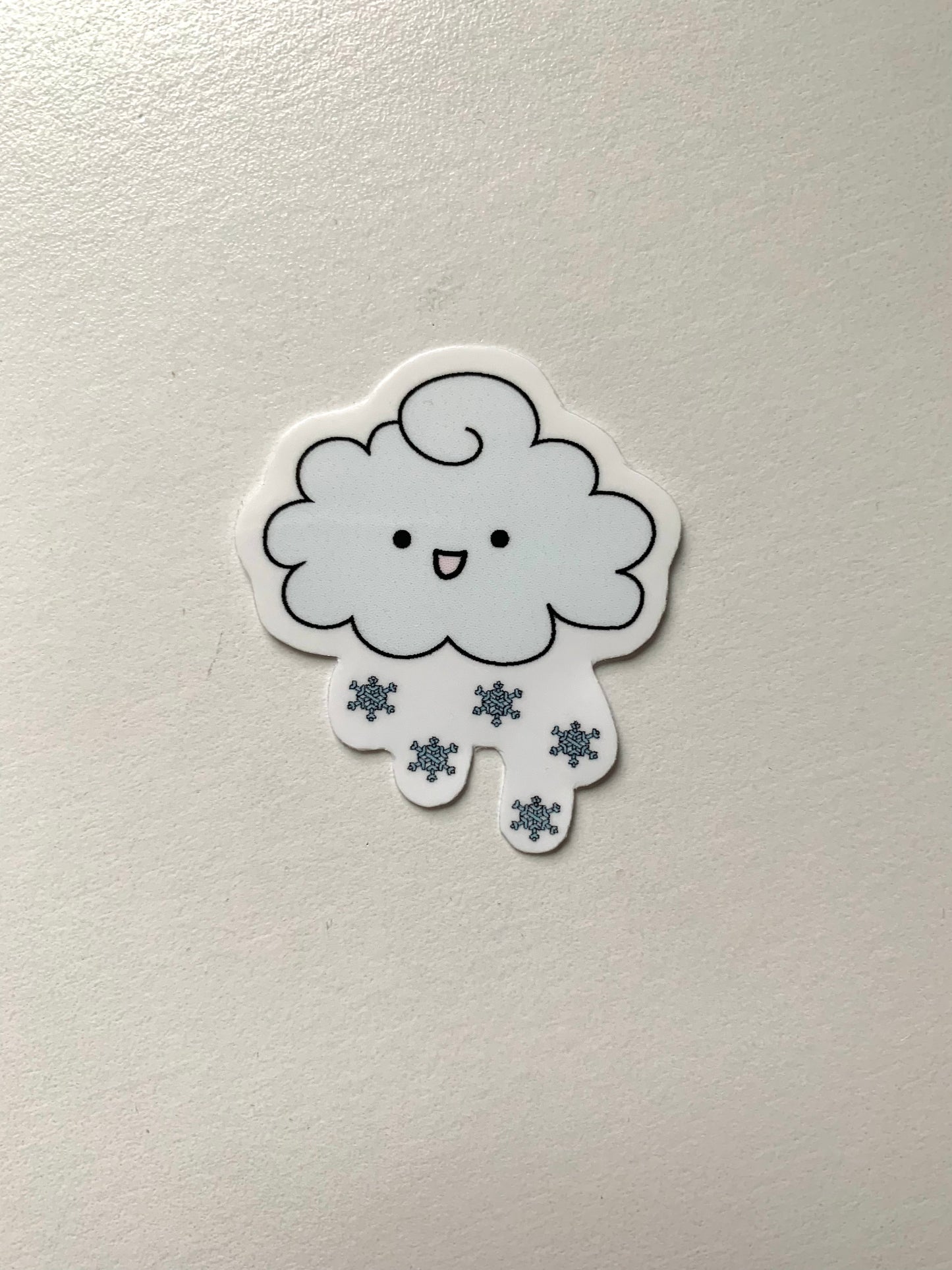 Kawaii Happy Smiling Snow Cloud Sticker