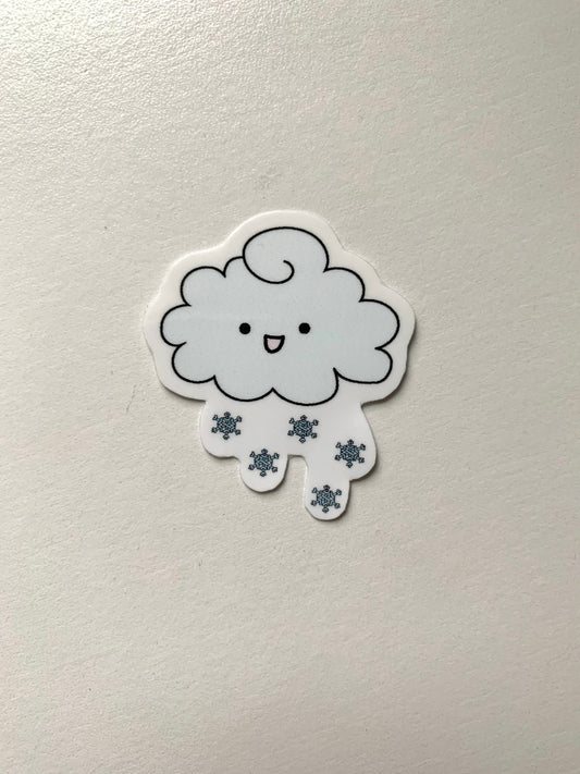 Kawaii Happy Smiling Snow Cloud Sticker