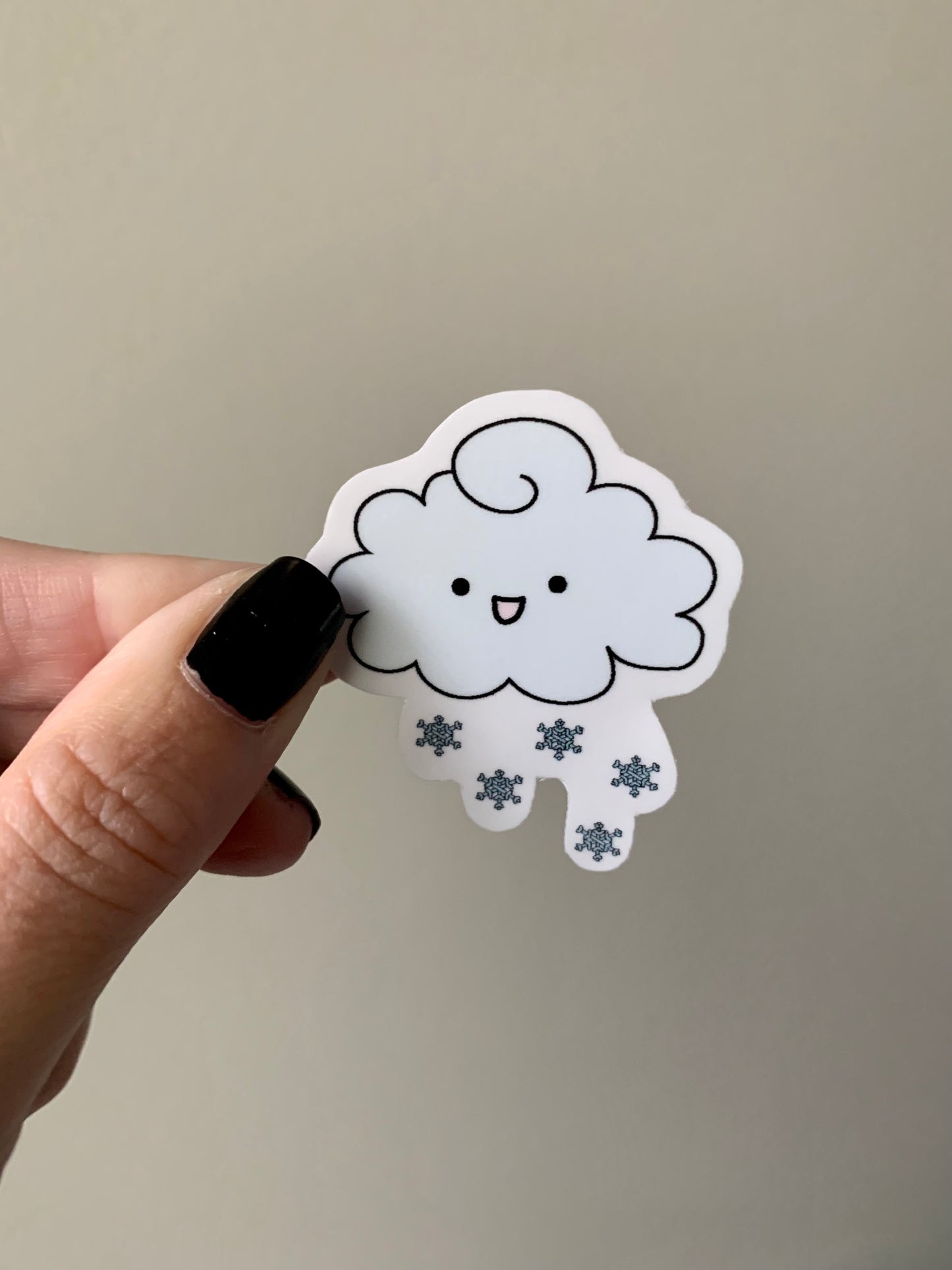 Kawaii Happy Smiling Snow Cloud Sticker