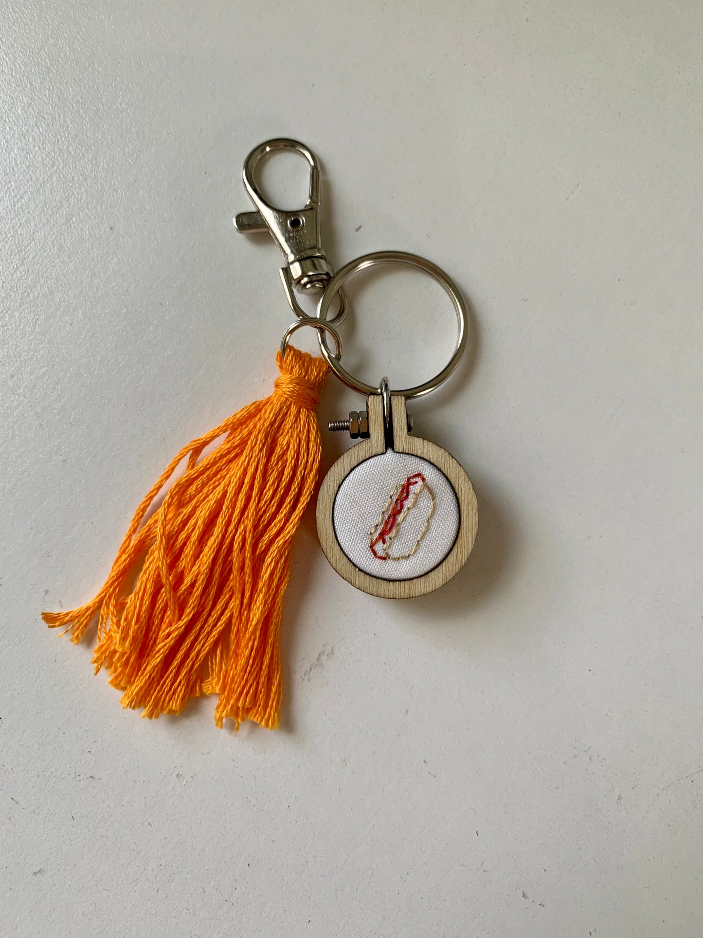 Hand Embroidered Keychain with Tassel