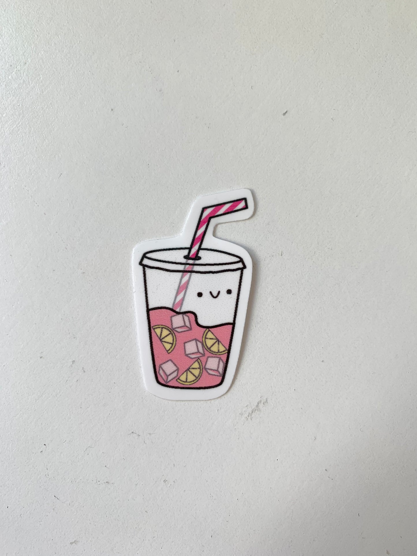 Kawaii Happy Smiling Pink Lemonade Sticker