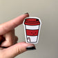 Kawaii To Go Peppermint Mocha Coffee Cup Sticker