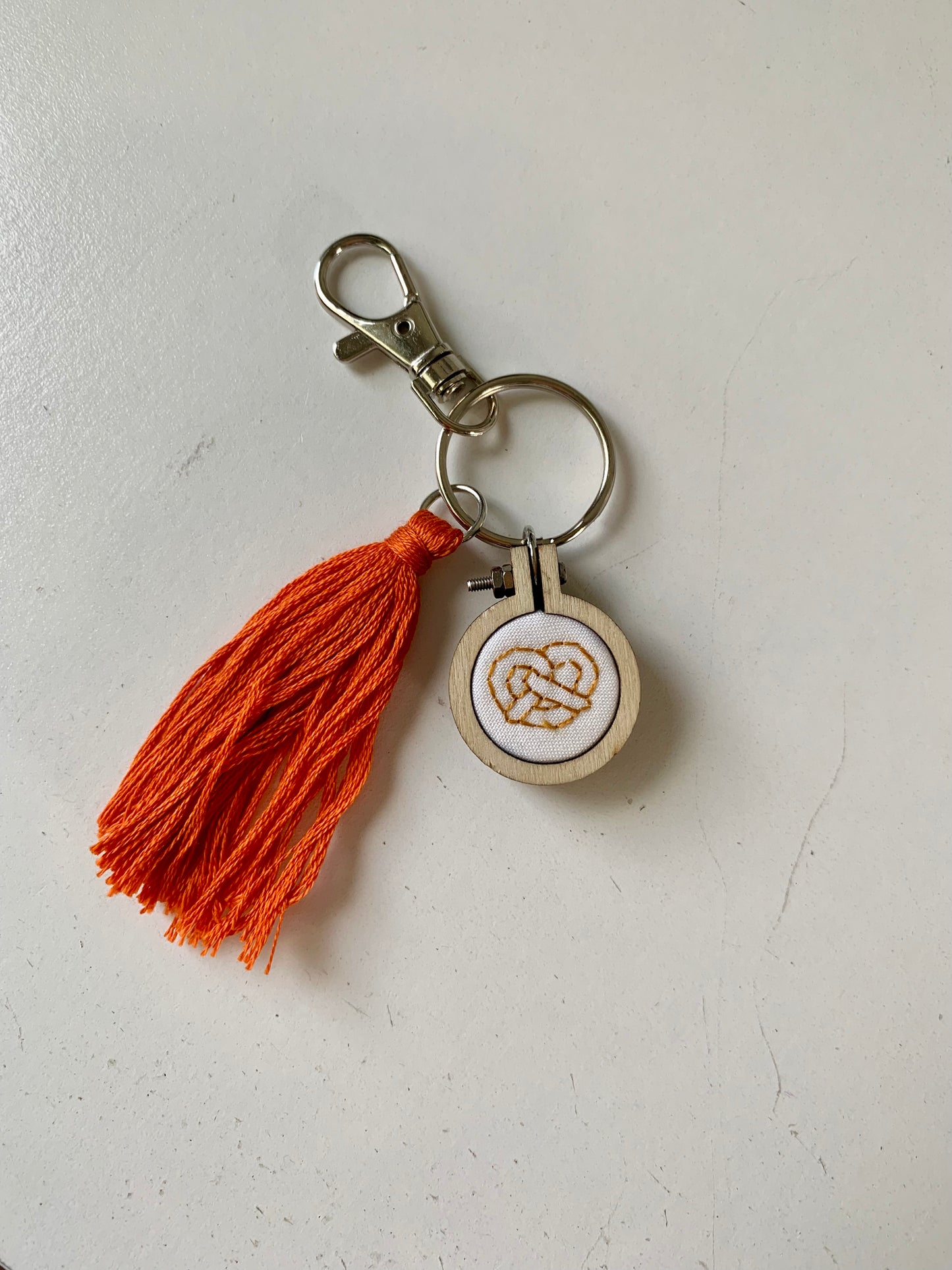 Hand Embroidered Keychain with Tassel