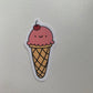 Kawaii Pink Cherry Ice Cream Cone Sticker