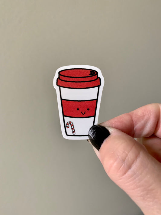 Kawaii To Go Peppermint Mocha Coffee Cup Sticker