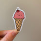 Kawaii Pink Cherry Ice Cream Cone Sticker