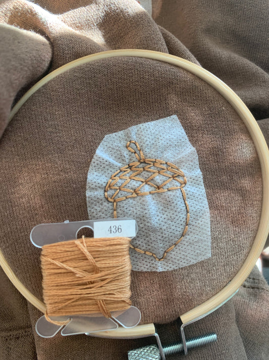 Hand Embroidered Maple Leaf Hoodie | Bleach Dyed Fall Sweatshirt | Cozy Unisex Autumn Pullover