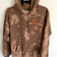 Hand Embroidered Maple Leaf Hoodie | Bleach Dyed Fall Sweatshirt | Cozy Unisex Autumn Pullover