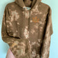 Hand Embroidered Maple Leaf Hoodie | Bleach Dyed Fall Sweatshirt | Cozy Unisex Autumn Pullover