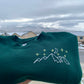 Made to Order Starry Night Mountain Range Hand Embroidery – Unisex Dark Green Fleece Sweatshirt