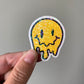 Melting Yellow and Checkered Smiley Face Sticker