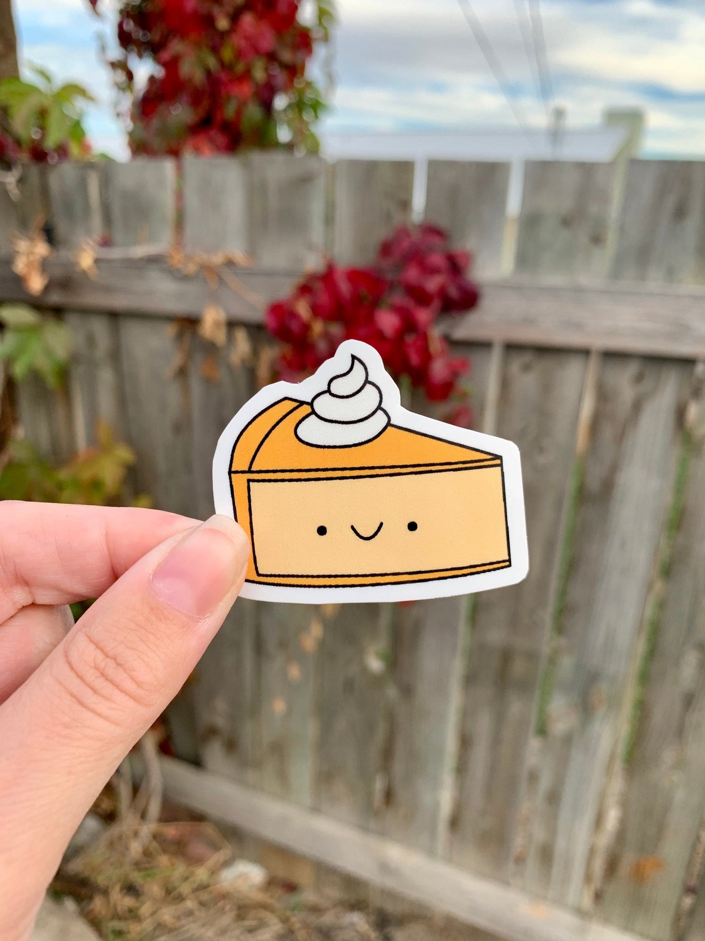 Kawaii Happy Pumpkin Pie Sticker