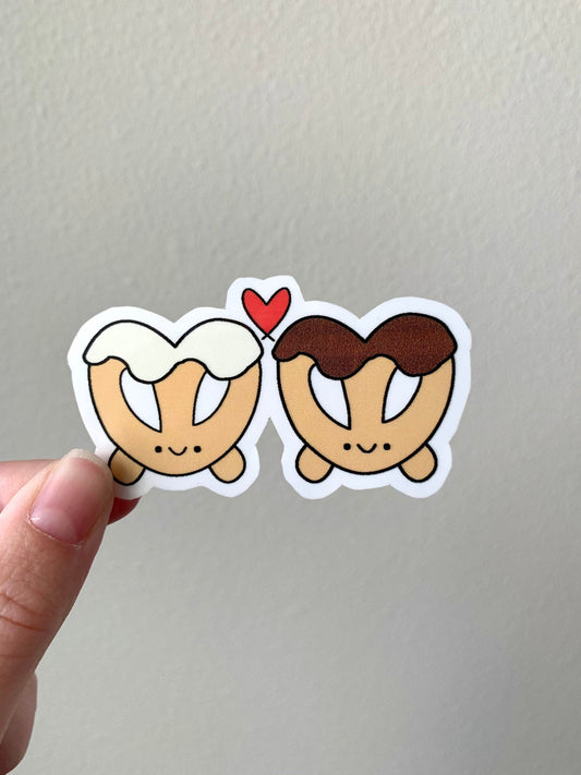 Kawaii Happy Smiling Chocolate Covered Pretzels Sticker