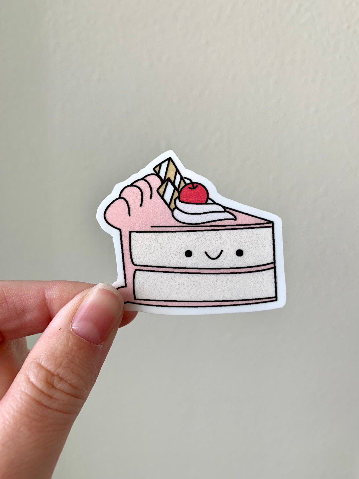 Kawaii Happy Smiling Cake Slice Sticker