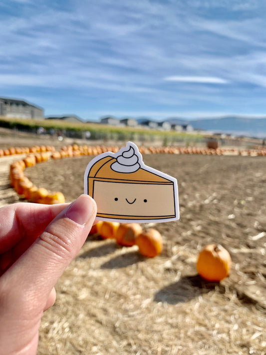 Kawaii Happy Pumpkin Pie Sticker