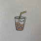 Kawaii Happy Smiling Ice Coffee Sticker