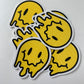Melting Yellow and Checkered Smiley Face Sticker