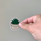 Kawaii Happy Smiling Aloe Potted Plant Sticker