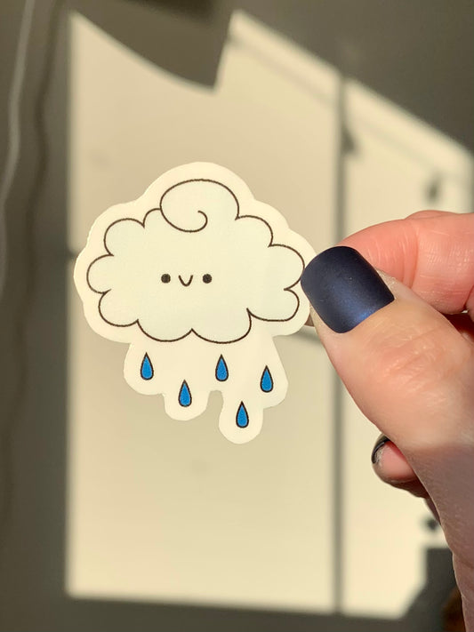 Kawaii Happy Smiling Rain Cloud Sticker