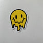 Melting Yellow and Checkered Smiley Face Sticker