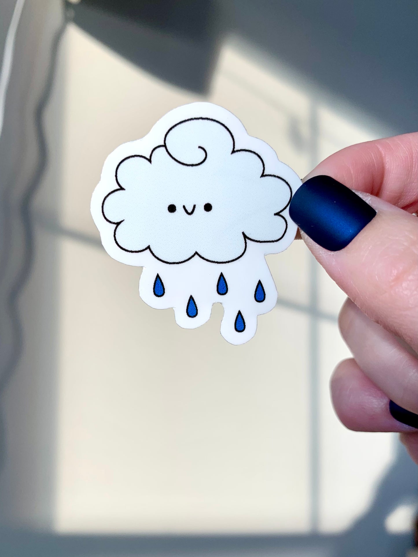 Kawaii Happy Smiling Rain Cloud Sticker