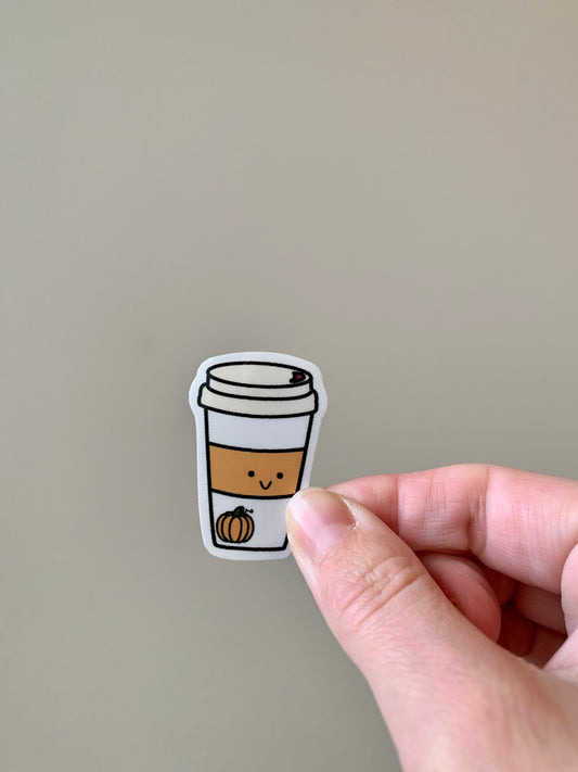 Kawaii To Go Pumpkin Spice Latte Coffee Cup Sticker