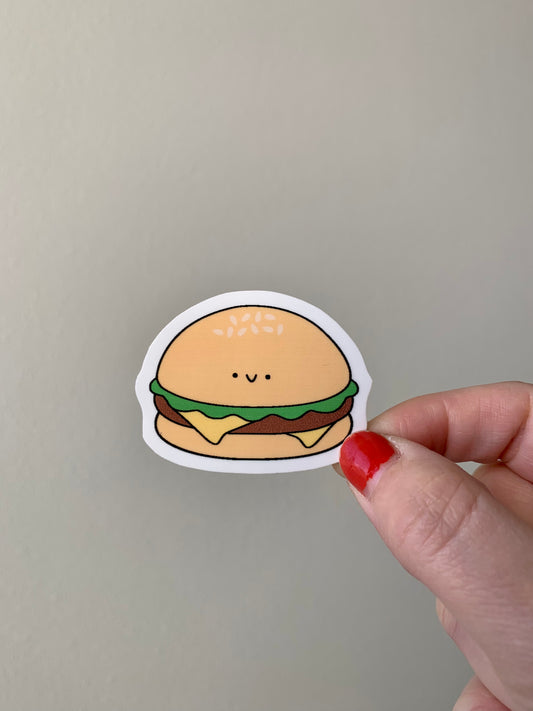 Kawaii Happy Smiling Cheeseburger Sticker