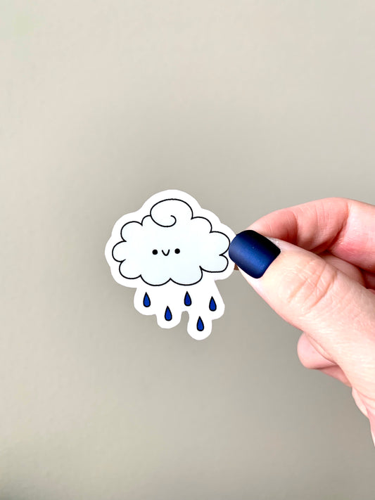 Kawaii Happy Smiling Rain Cloud Sticker