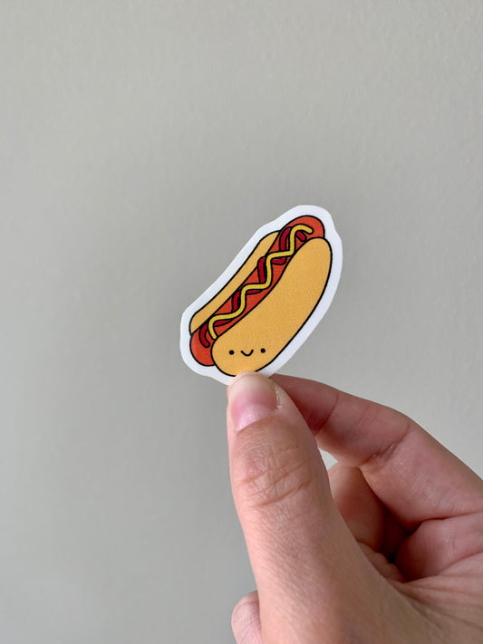 Kawaii Happy Smiling Hotdog Sticker