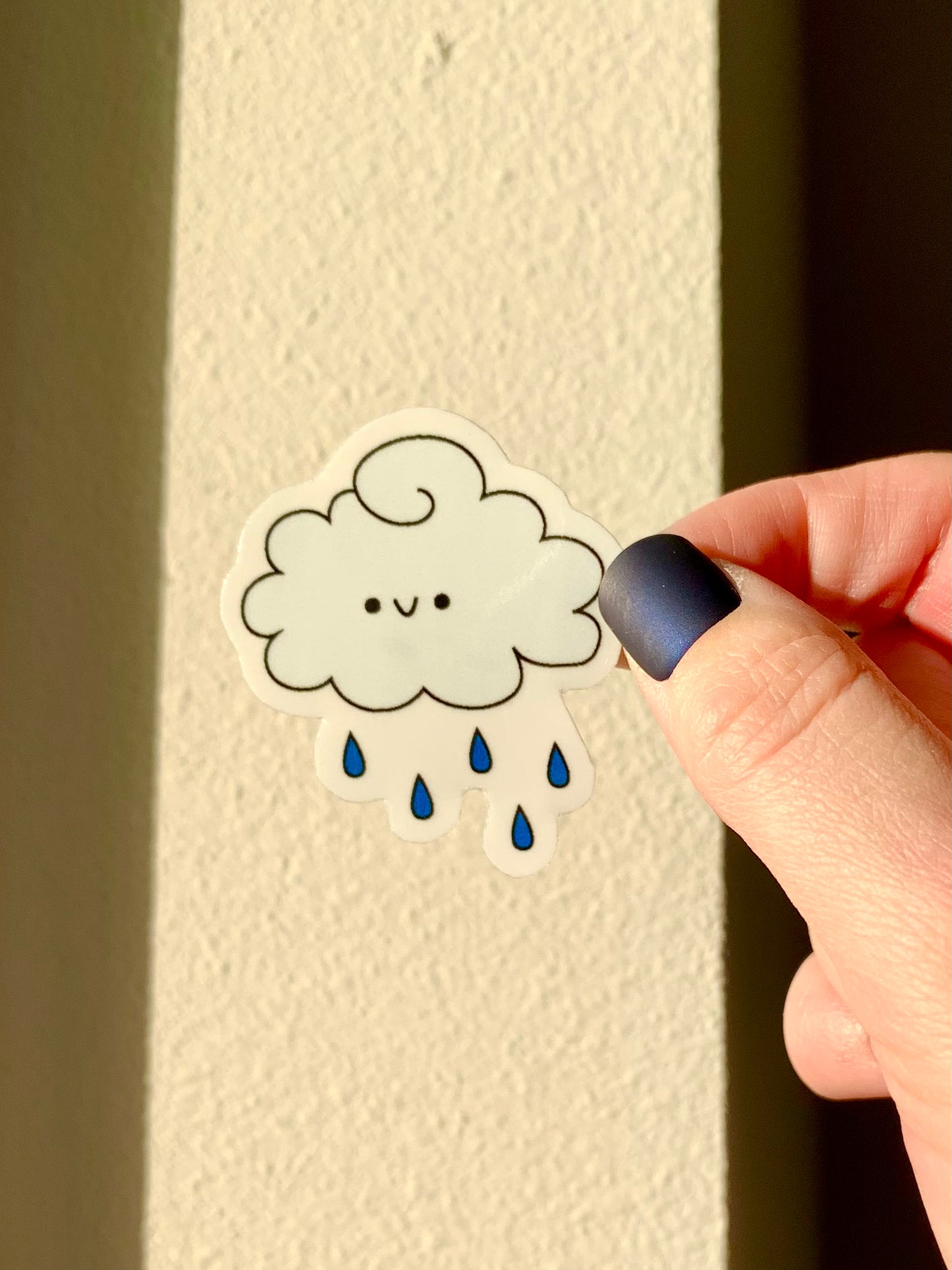 Kawaii Happy Smiling Rain Cloud Sticker