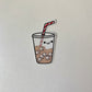 Kawaii Happy Smiling Ice Coffee Sticker