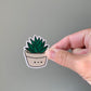 Kawaii Happy Smiling Aloe Potted Plant Sticker