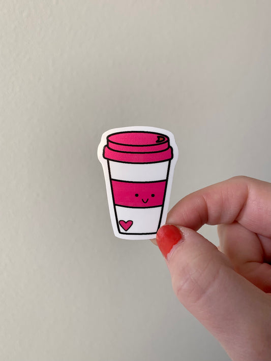 Kawaii To Go Love Latte Coffee Cup Sticker