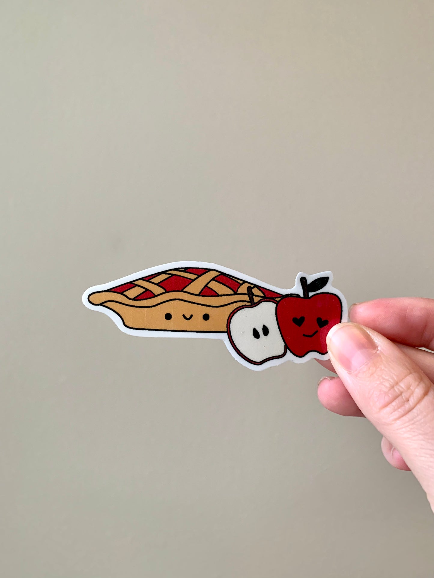 Kawaii Happy Apple Pie Sticker Sticker