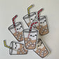 Kawaii Happy Smiling Ice Coffee Sticker