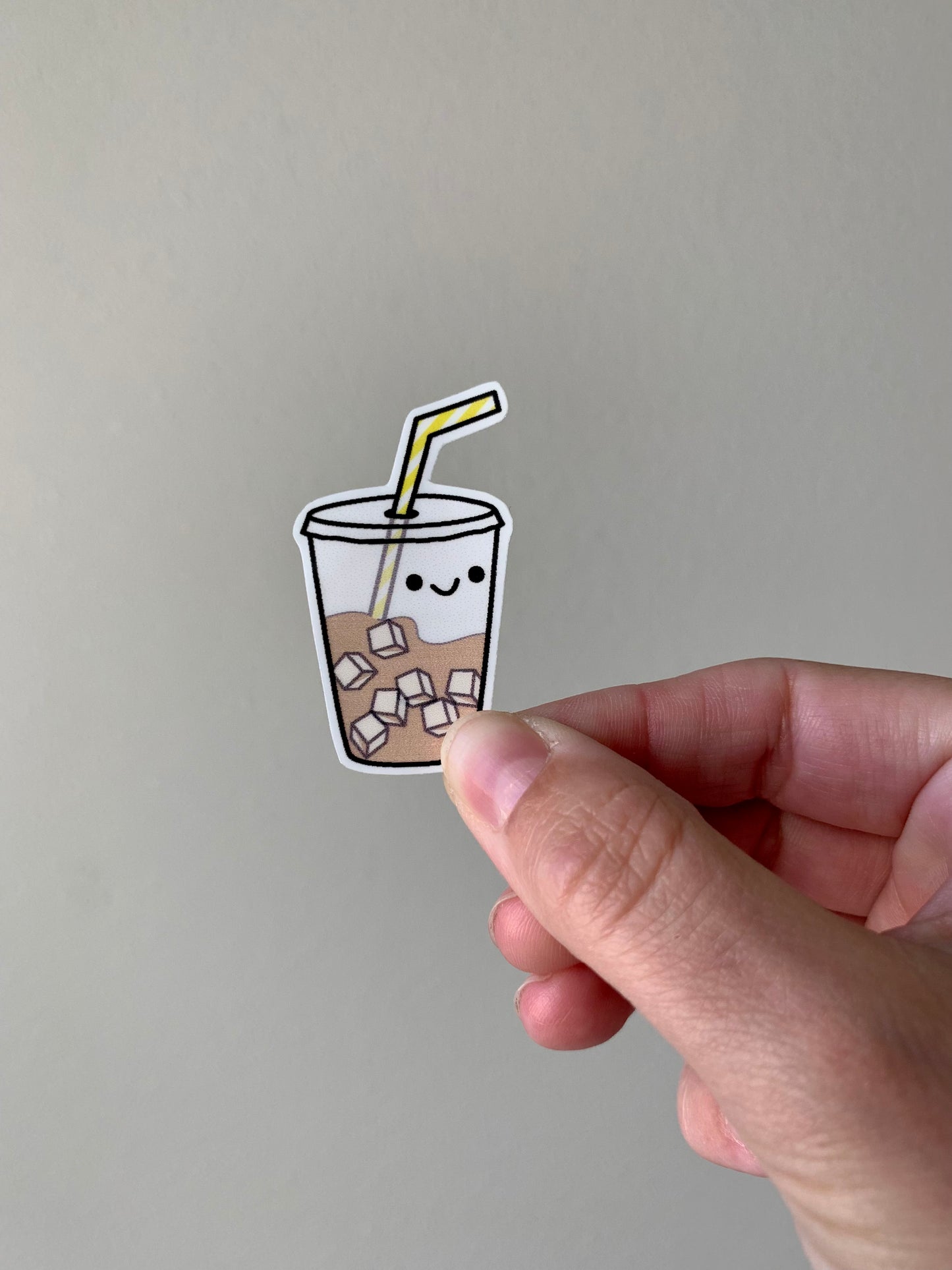 Kawaii Happy Smiling Ice Coffee Sticker